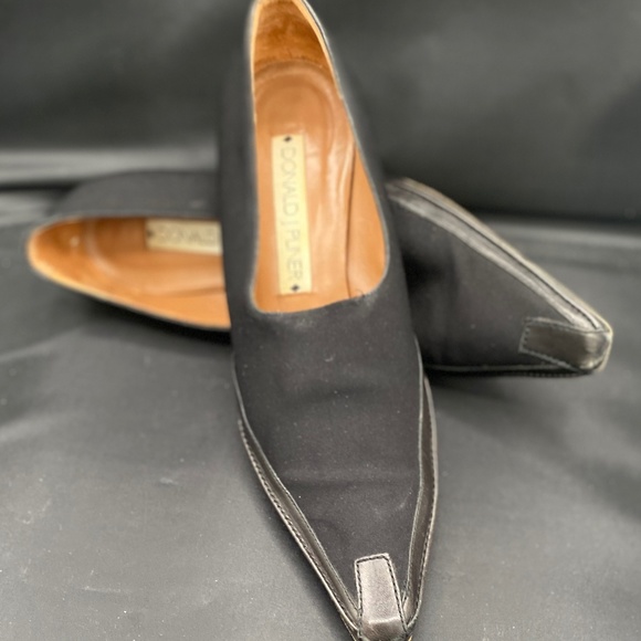 Donald J. Pliner Black Canvas & Leather Shoes - Picture 6 of 13